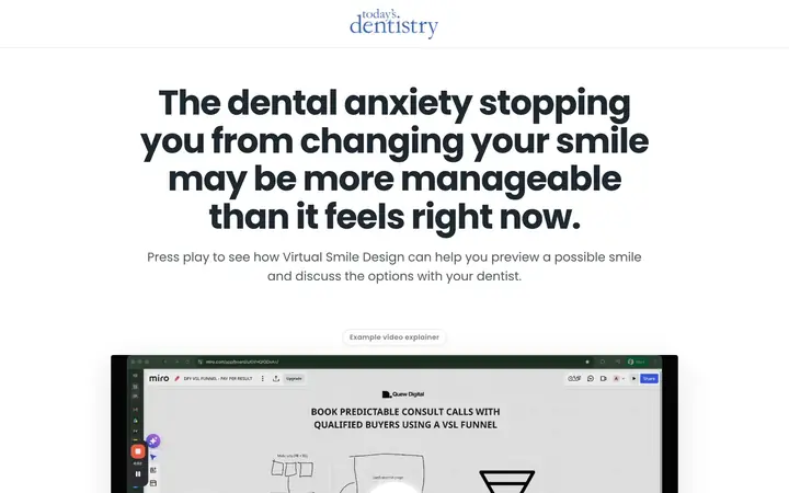 Landing page preview for Today's Dentistry